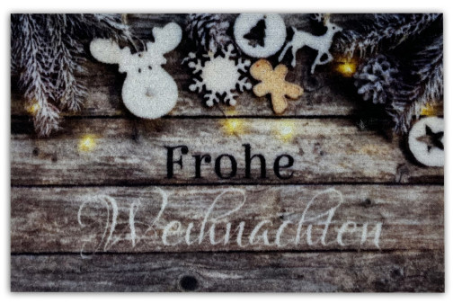 Astra Weihnachts - Fussmatte 40x60cm 958 Frohe Weinachten Holz Lichterkette