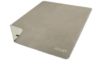 JOOP! Plaid / Decke MELANGE Doubleface Stein-Natur 150 x 200 cm