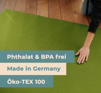 Sanosoft ovale Krabbelmatte 160x200cm - "made in Germany" - Öko-Tex 100 - Grün