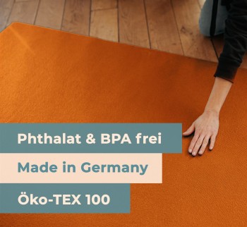 Sanosoft ovale Krabbelmatte 160x200cm - "made in Germany" - Öko-Tex 100 - Orange