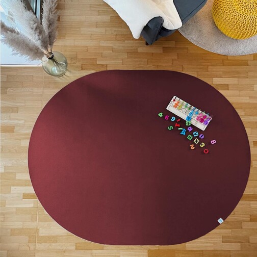 Sanosoft ovale Krabbelmatte 160x200cm - "made in Germany" - Öko-Tex 100 - Rot