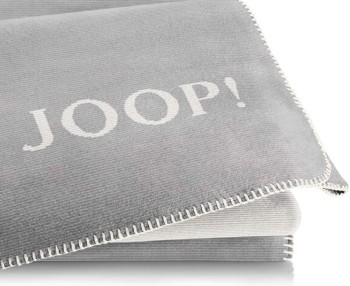 Joop! Wohndecke Melange - Doubleface Graphit-Ecru Größe 150x200 cm