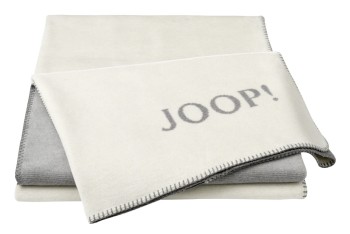 JOOP! MELANGE-Doubleface Plaid / Decke Natur-Silber 150 x...