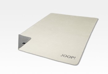 JOOP! MELANGE-Doubleface Plaid / Decke Natur-Silber 150 x...