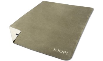 JOOP! MELANGE-Doubleface Plaid / Decke Oliv-Natur 150 x 200cm