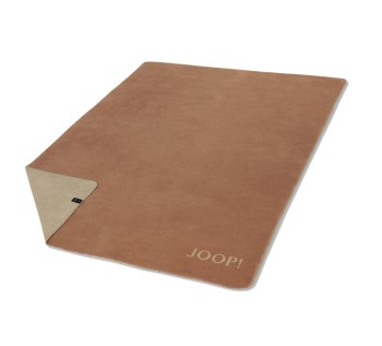 JOOP!  Uni-Doubleface Plaid / Decke Kupfer-Sand 150 x 200cm