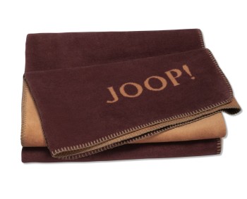 JOOP!  Uni-Doubleface Plaid / Decke Granat-Kupfer 150 x 200cm
