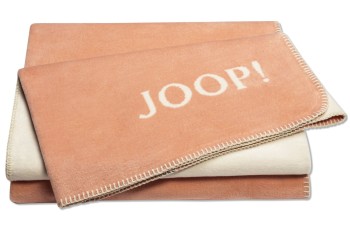 JOOP!  Uni-Doubleface Plaid / Decke apricot-sand 150 x 200cm