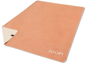 JOOP!  Uni-Doubleface Plaid / Decke apricot-sand 150 x 200cm