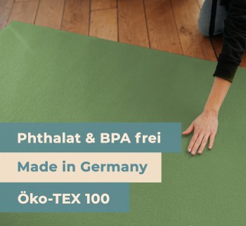 Sanosoft® Krabbelmatte Made in Germany & Öko-Tex - 180cm X 240cm Olivgrün