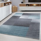 Kurzflor Teppich LUCCA Blau