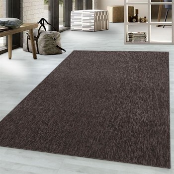 Kurzflor Teppich NIZZA Braun