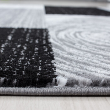 Kurzflor Teppich PARMA Schwarz