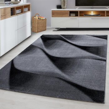 Kurzflor Teppich PARMA Schwarz