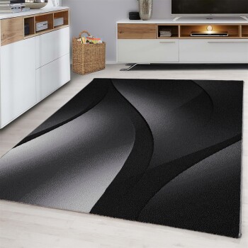 Kurzflor Teppich PLUS Schwarz