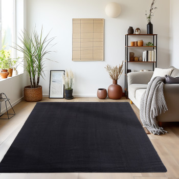 Kurzflor Teppich SKY Schwarz