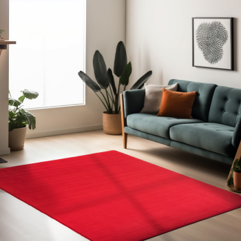 Kurzflor Teppich SKY Rot