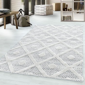 Hochflor Teppich PISA Grau