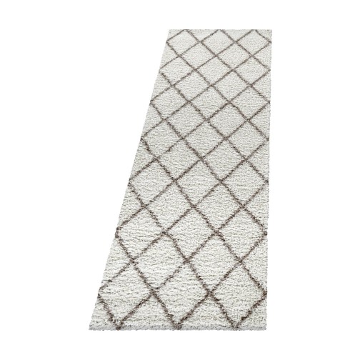 Hochflor Teppich ALVOR Creme 80 x 250 cm