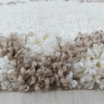 Hochflor Teppich ALVOR Creme 80 x 250 cm