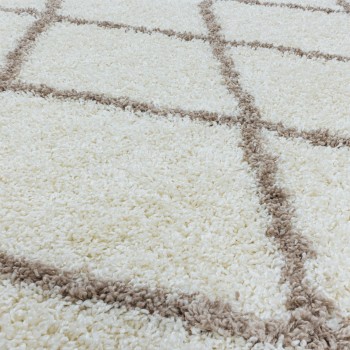 Hochflor Teppich ALVOR Creme 80 x 250 cm