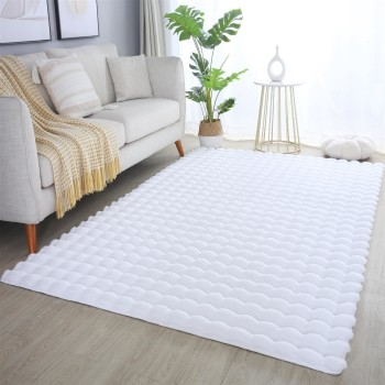Hochflor Teppich AMBIANCE Weiß 80 x 150 cm