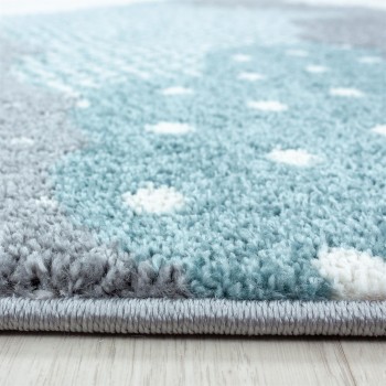 Kinder Teppich BAMBI Blau 120 cm Rund