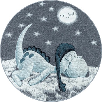 Kinder Teppich BAMBI Blau 120 cm Rund