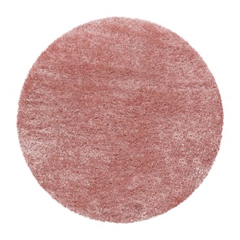 Hochflor Teppich BRILLIANT Rosa 120 cm Rund