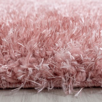 Hochflor Teppich BRILLIANT Rosa 120 cm Rund
