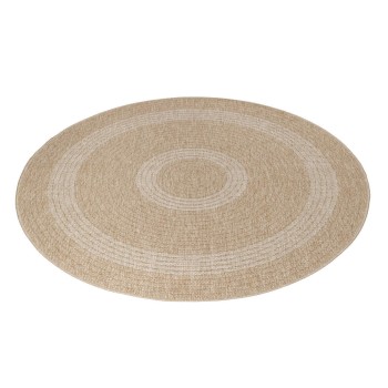 Outdoor Teppich COMILLA Beige 160 cm Rund