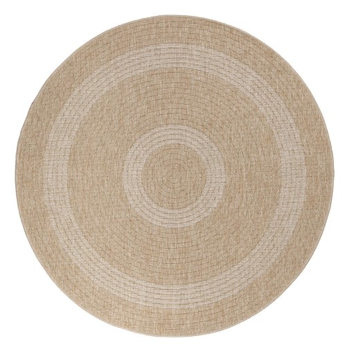 Outdoor Teppich COMILLA Beige 80 cm Rund