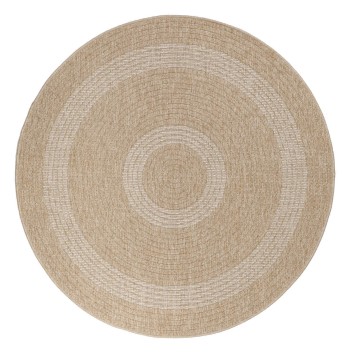 Outdoor Teppich COMILLA Beige 80 cm Rund