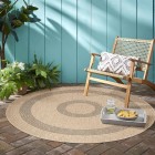 Outdoor Teppich COMILLA Schwarz 80 cm Rund