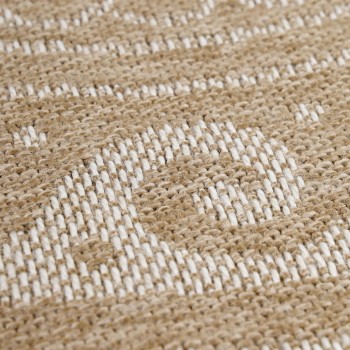 Outdoor Teppich COMILLA Beige 120 cm Rund
