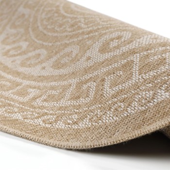 Outdoor Teppich COMILLA Beige 120 cm Rund