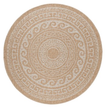 Outdoor Teppich COMILLA Beige 200 cm Rund