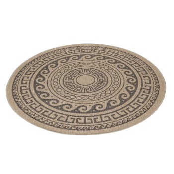 Outdoor Teppich COMILLA Schwarz 120 cm Rund