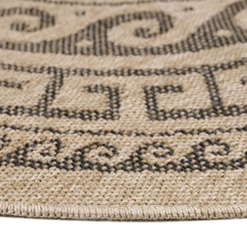 Outdoor Teppich COMILLA Schwarz 120 cm Rund