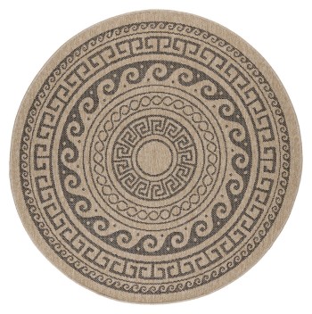 Outdoor Teppich COMILLA Schwarz 80 cm Rund