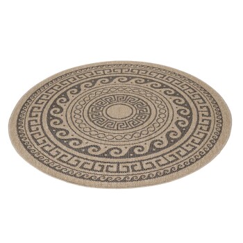 Outdoor Teppich COMILLA Schwarz 80 cm Rund