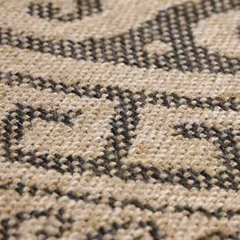 Outdoor Teppich COMILLA Schwarz 80 cm Rund