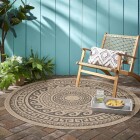 Outdoor Teppich COMILLA Schwarz 80 cm Rund