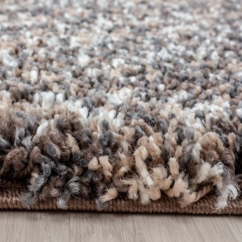 Hochflor Teppich ENJOY Taupe 80 cm Rund