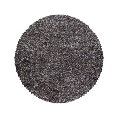 Hochflor Teppich ENJOY Taupe 120 cm Rund