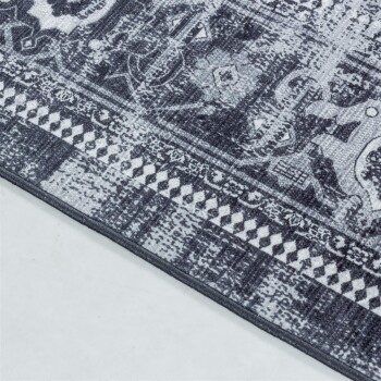 Waschbarer Teppich FIESTA Schwarz 80 x 250 cm