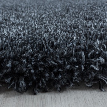 Hochflor Teppich FLUFFY Anthrazit 80 cm Rund