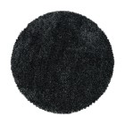 Hochflor Teppich FLUFFY Anthrazit 80 cm Rund
