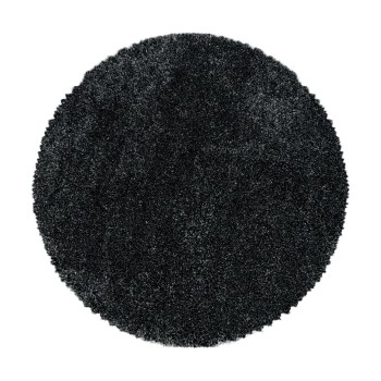 Hochflor Teppich FLUFFY Anthrazit 200 cm Rund