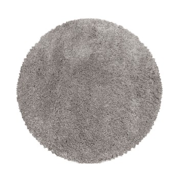 Hochflor Teppich FLUFFY Beige 80 cm Rund
